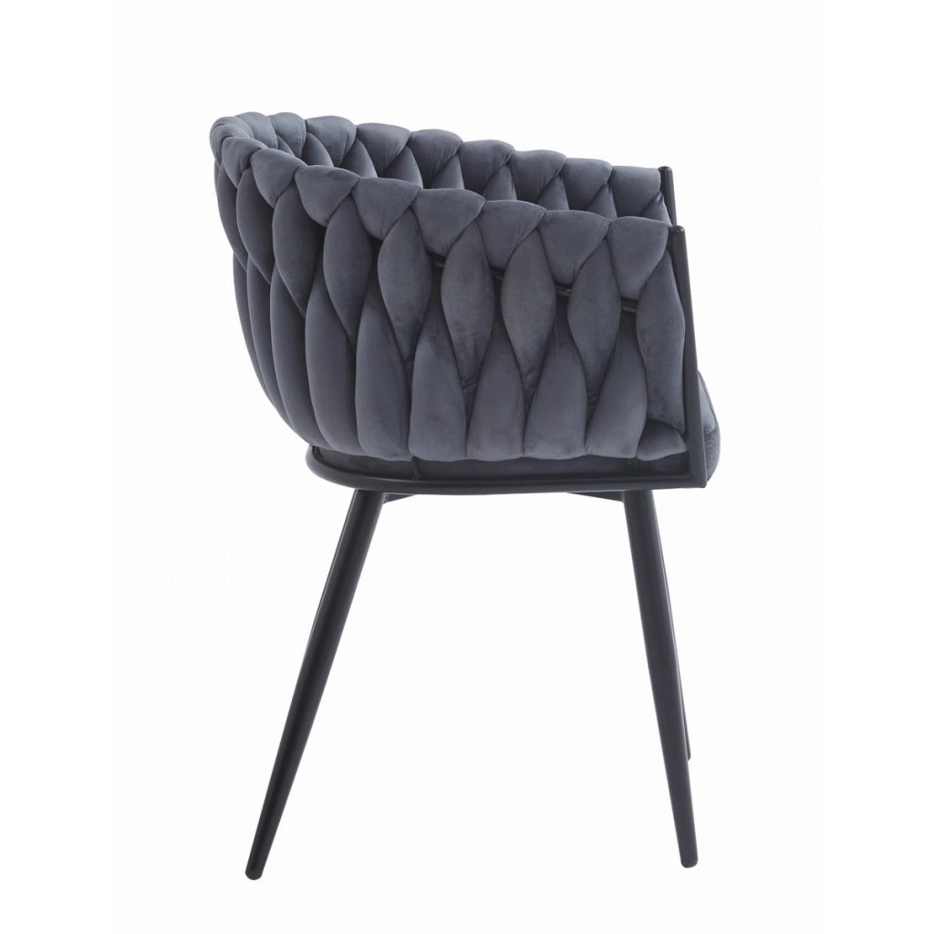 Set di 2 sedie poltroncina Orion in velluto grigio scuro