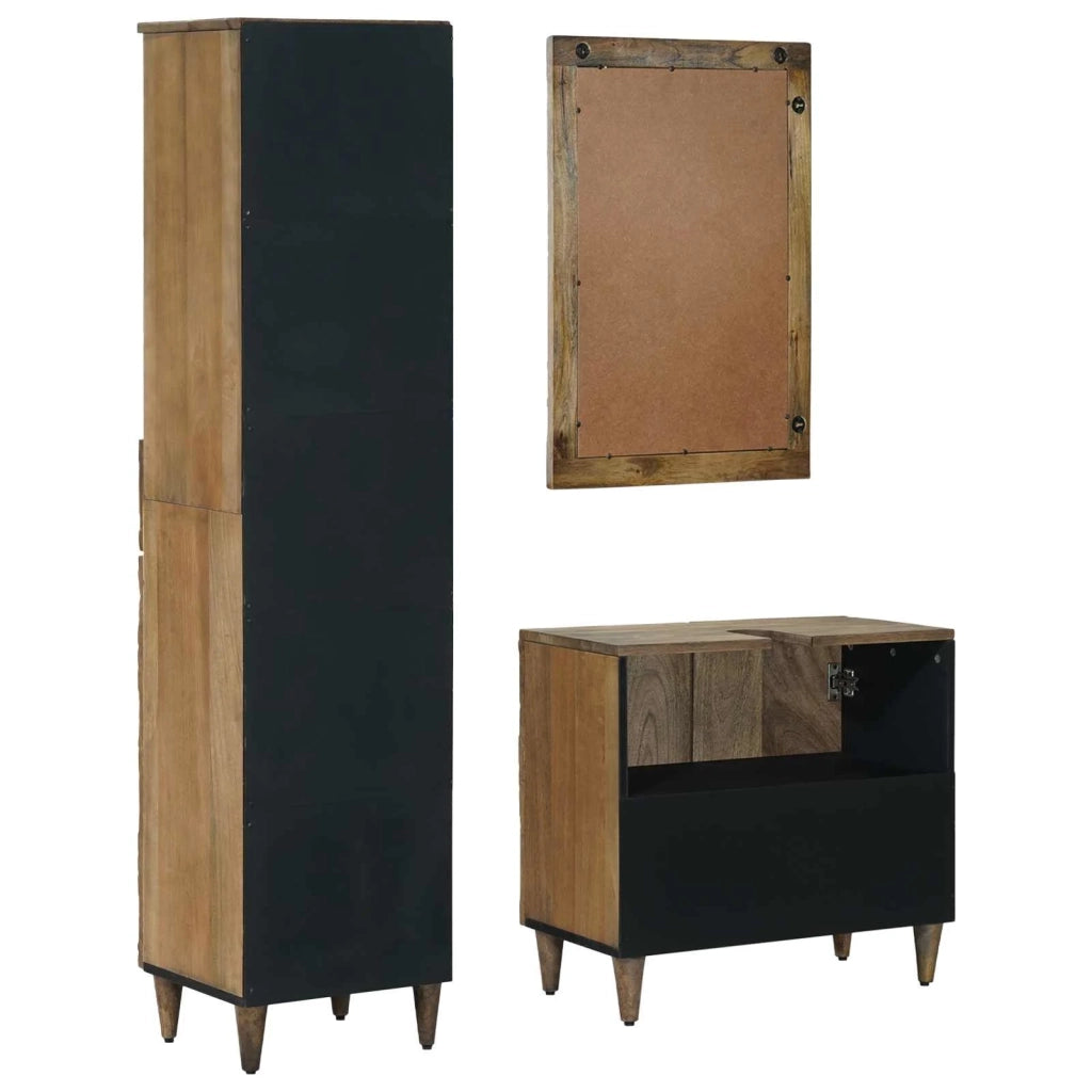Set di mobili per il bagno con cassetto con porta 3 pcs Marrone 3310109