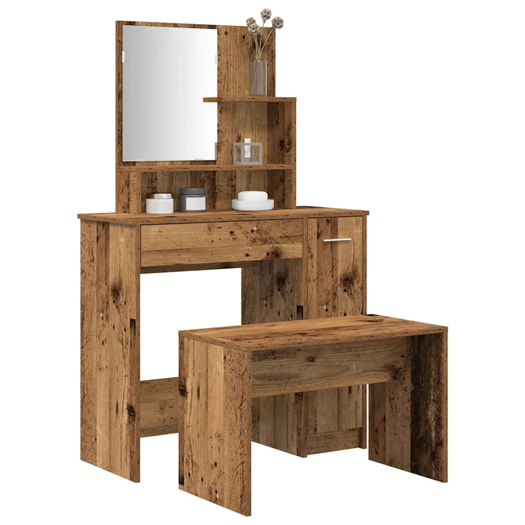 Set Tavolo da Toeletta Legno Antico in Legno Multistrato