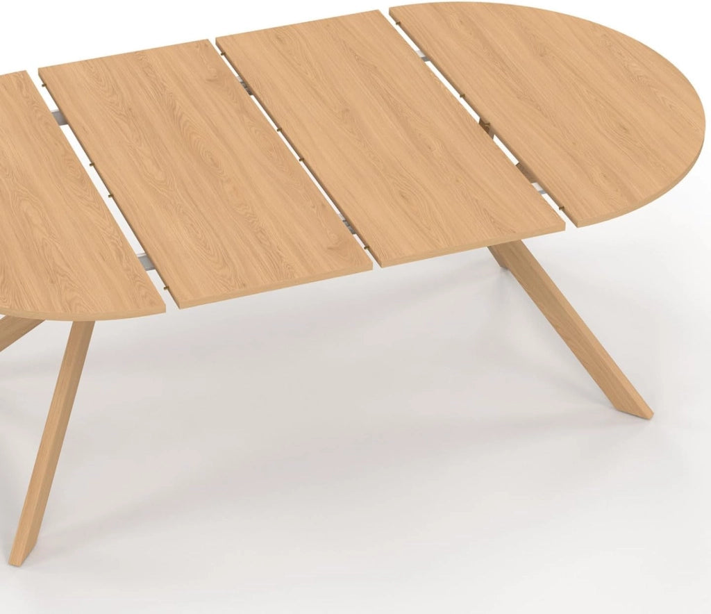 Tavolo da pranzo allungabile rotondo Alix 4-10 Persone Piede ragno Legno Effetto faggio 110-200 cm