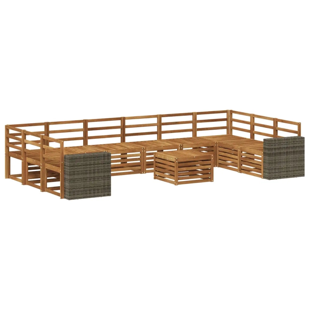 Set di divani da esterno 11 pcs Naturale