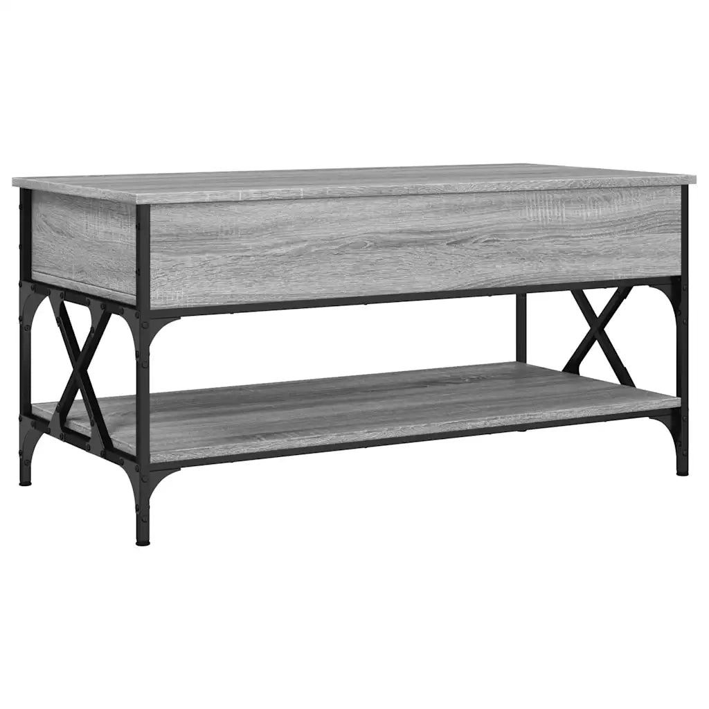vidaXL Tavolino Salotto Grigio Sonoma 100x50x50 cm Multistrato Metallo