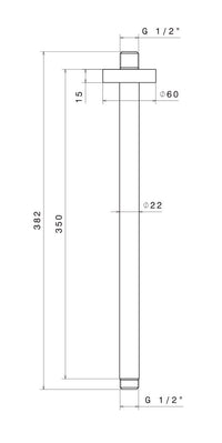 Braccio Soffione Doccia Tondo 35 cm in Acciaio Inox Satinato Nilo