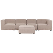 Set divano ad  per interni ed esterni Rivestimento in tessuto beige salotto da giardino ottomana
