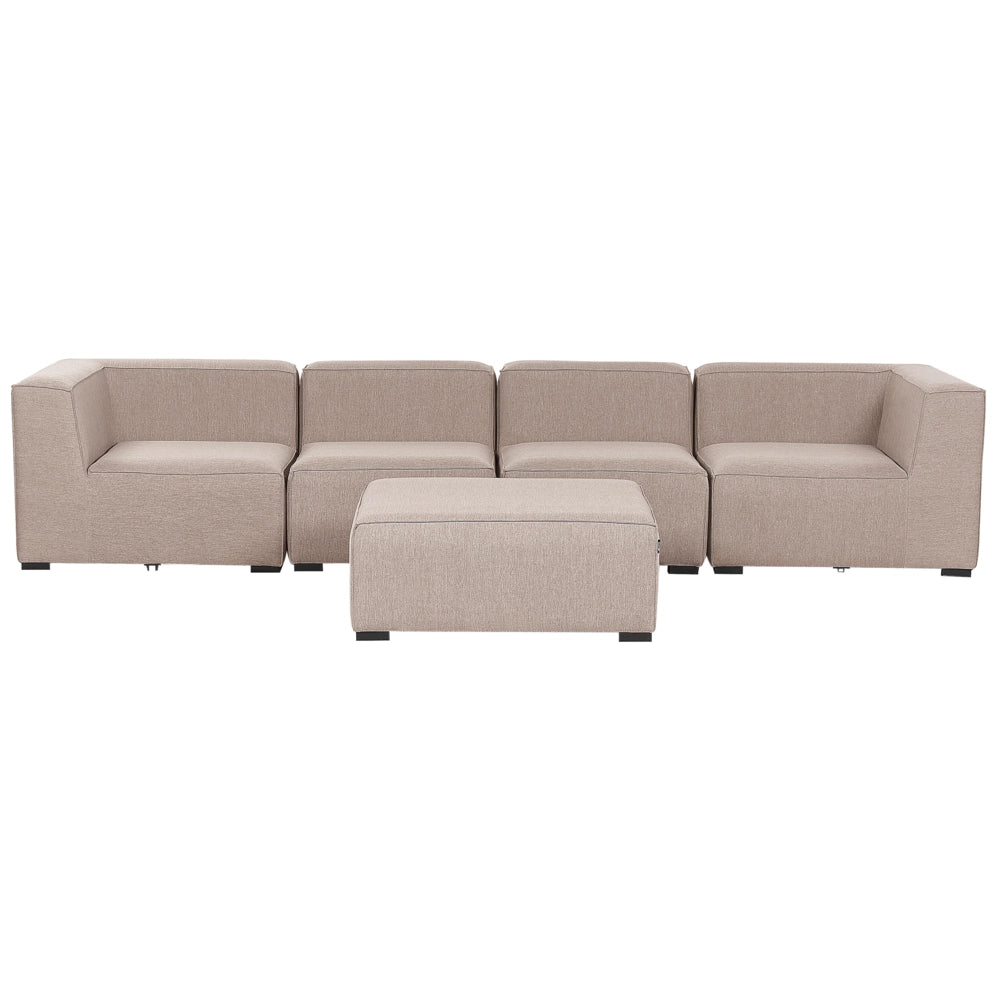 Set divano ad  per interni ed esterni Rivestimento in tessuto beige salotto da giardino ottomana