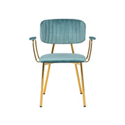 Set 2 sedie Kian in velluto verde menta e metallo dorato