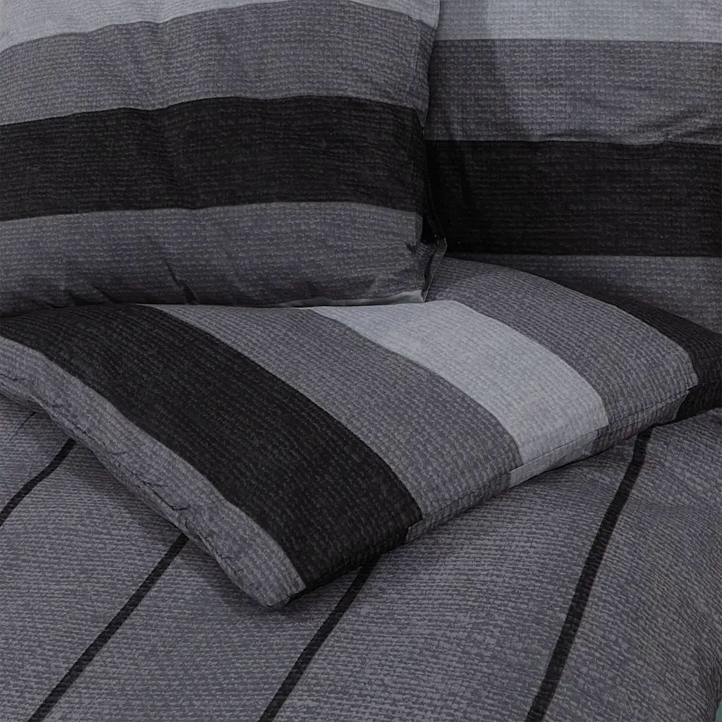 Set Copripiumino Grigio Scuro 155x220 cm in Cotone CFW2490194