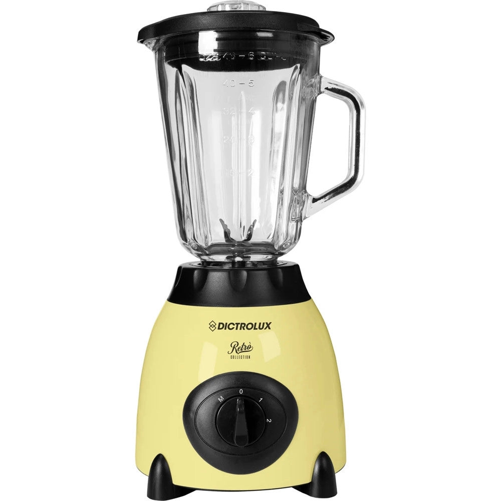 Trade Shop - Frullatore Elettrico Design Elegante Funzionale Retrò 400w 2 Velocità Brocca Vetro 1,5lt -
