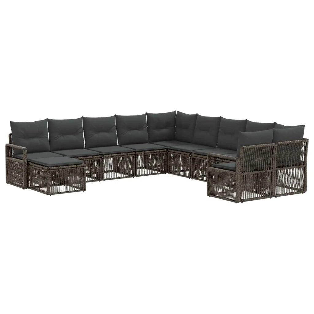 Set Divano da Giardino 11 pcs Grigio polyrattan 3435911