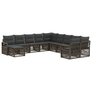 Set Divano da Giardino 11 pcs Grigio polyrattan 3435911