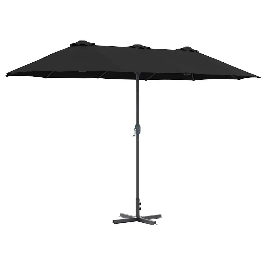Ombrello da giardino Nero 370 x 197 x 239 cm 42003371