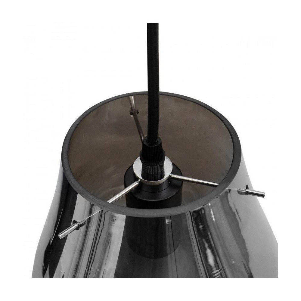 Trade Shop - Lampada Lampadario Sospensione E27 Drop In Vetro Argento Grigio Scuro Ip20 Lp -
