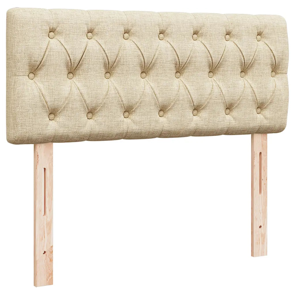 vidaXL Struttura Letto Pouf con Materasso Crema 120x200 cm in Tessuto