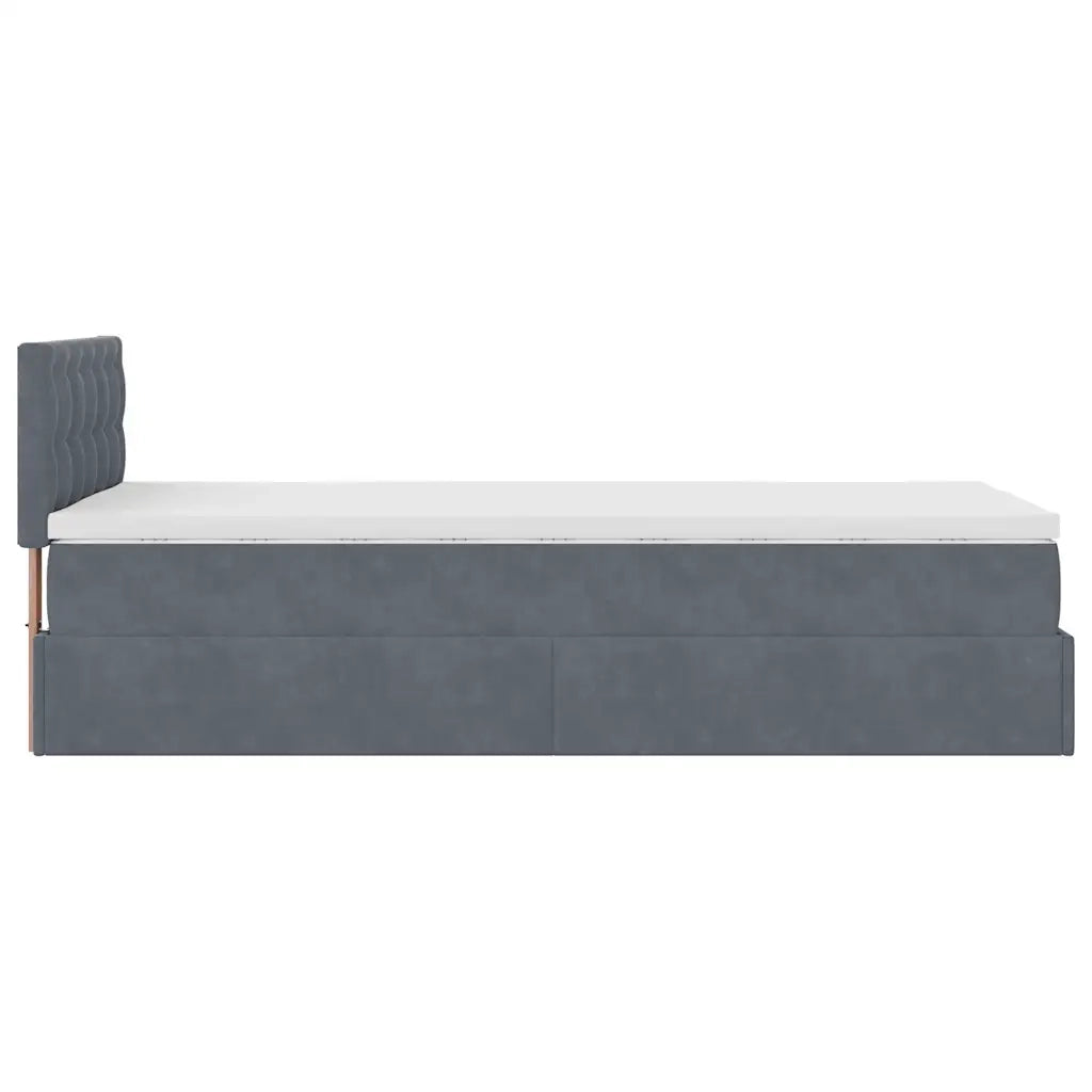 Struttura Letto Pouf con Materasso 90x190 cm in Velluto 3311886