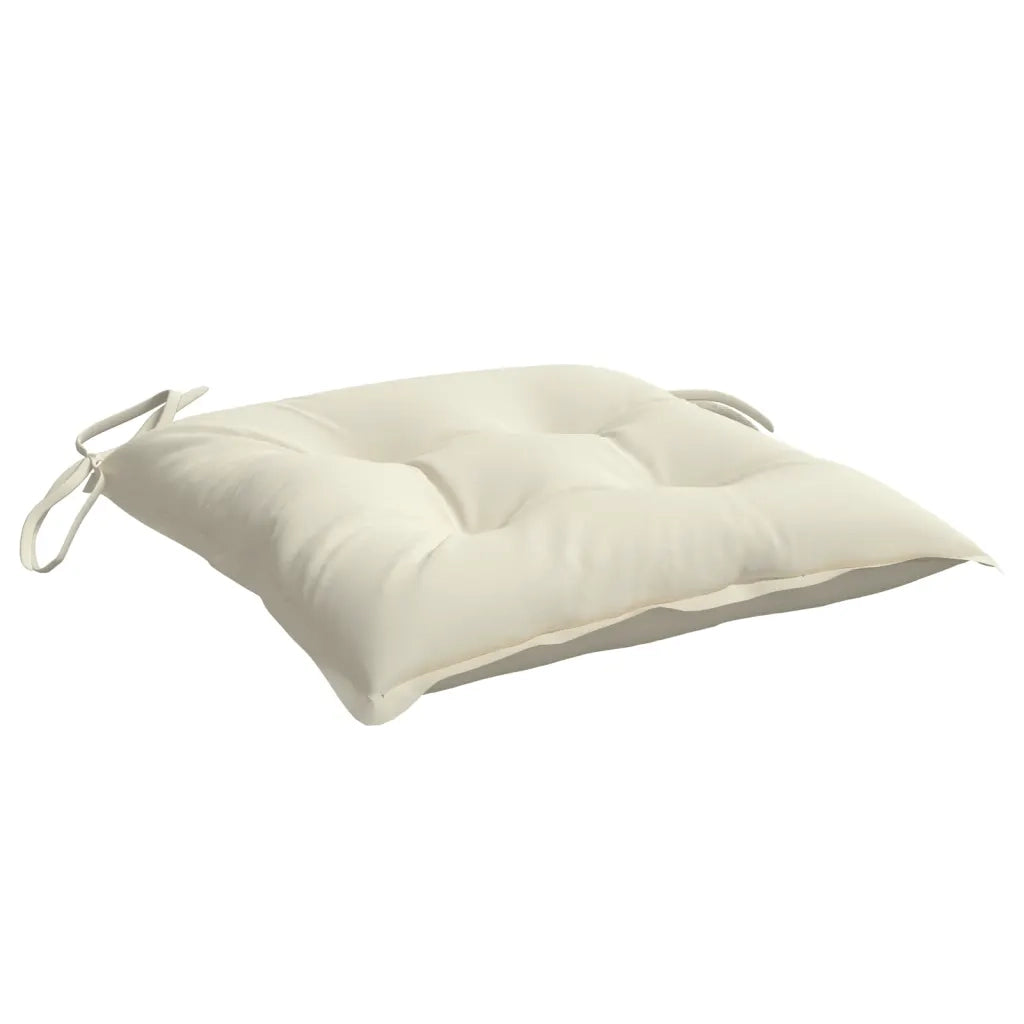 Cuscini per Sedia 6 pz | Cuscini per sedie Bianco Crema 50x50x7cm in Tessuto Oxford