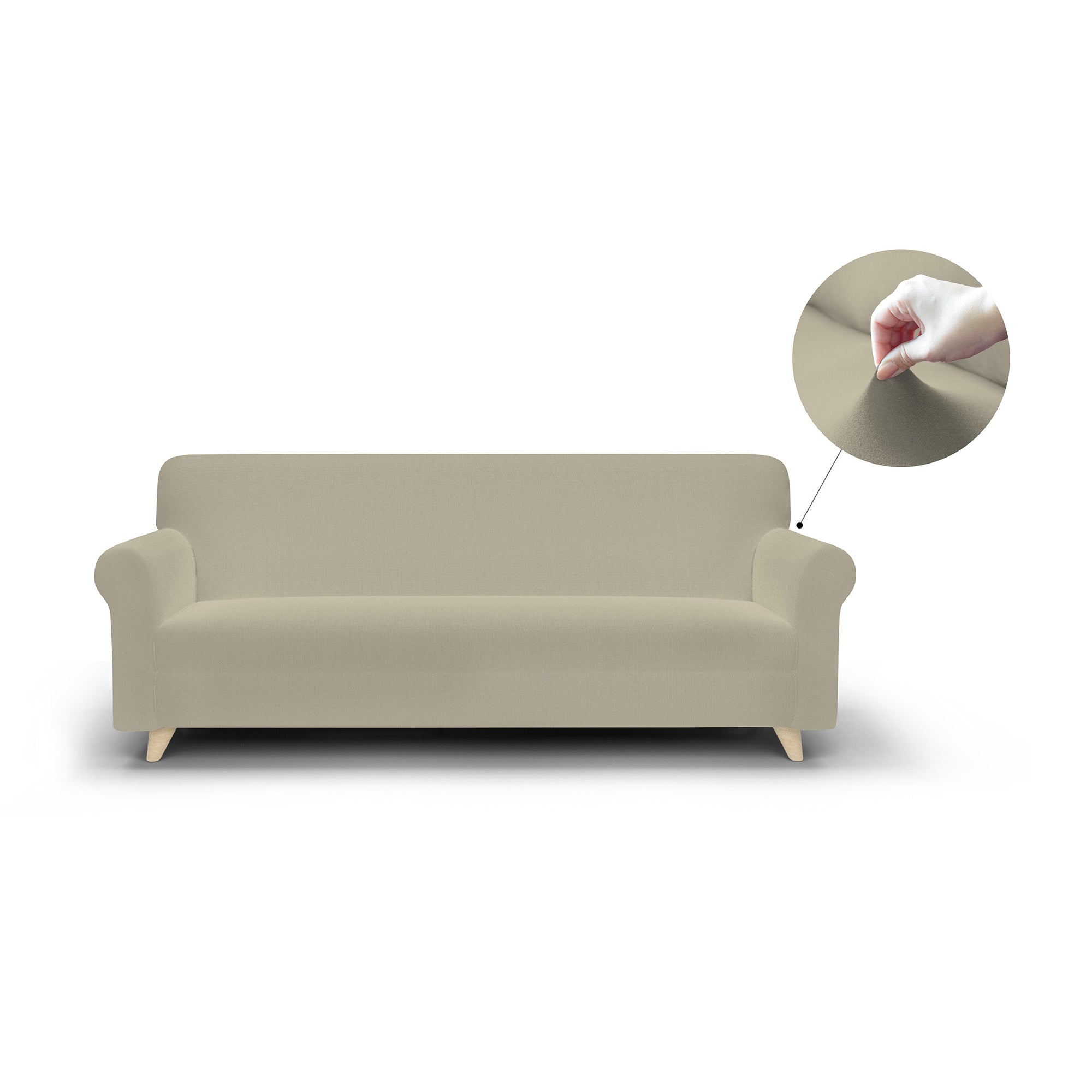 Copridivano Elasticizzato 2 Posti in Poliestere Dahlia Tortora