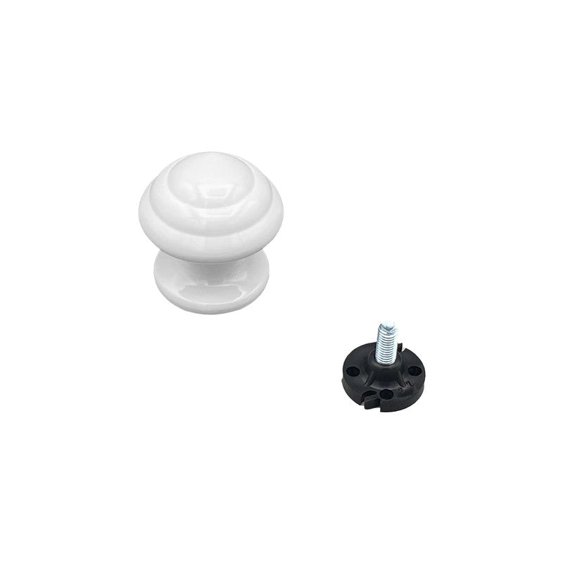 Pomolo fisso per porta SAGUATTI 878/60TB in alluminio bianco lucido