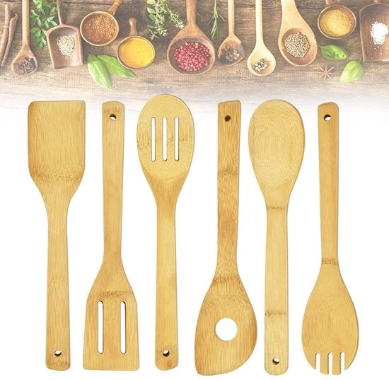 Set di cucina Set di cucina spatola di acciaio manico di legno lecca lecca utensili da cucina per cucinare, cuocere e mescolare