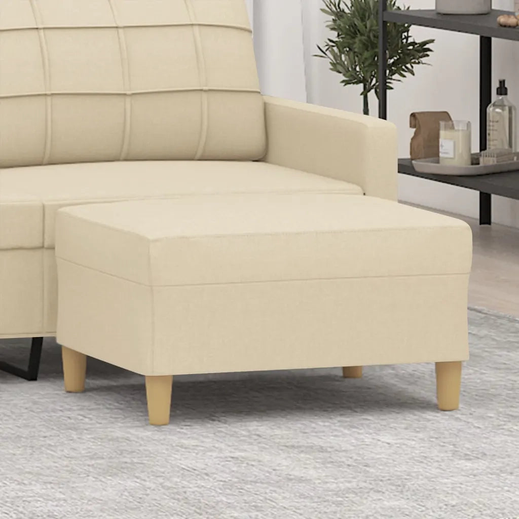 Poggiapiedi Crema 70x55x41 cm in Tessuto 349273