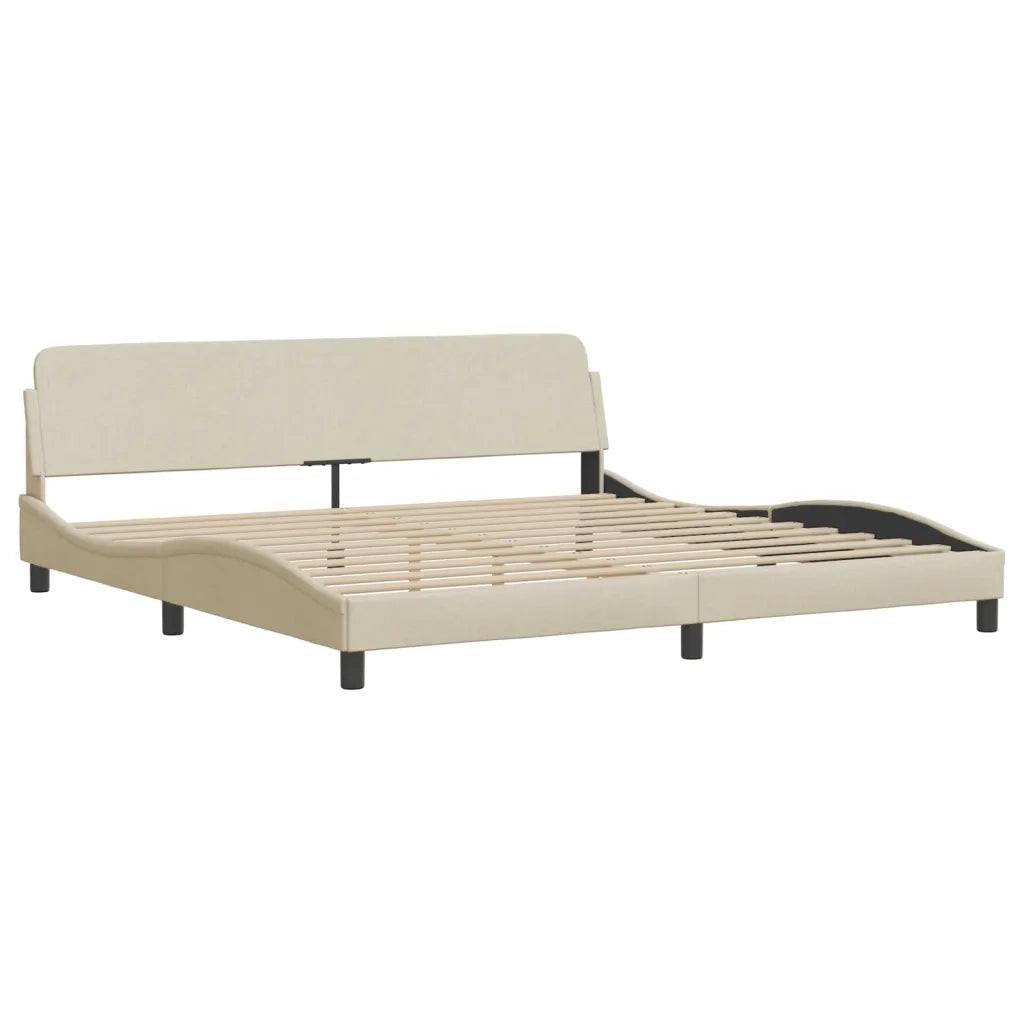 Giroletto con LED senza Materasso Hvar Crema 200x200 cm in Tessuto 3213730