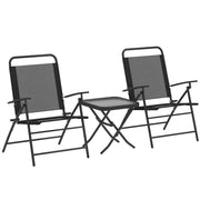 Tavolo da pranzo con sedie pieghevoli ¨C zephmum ¨C Nero, vetro, metallo