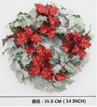 Coroncina con pungitopo rosso cm Ø17xh35