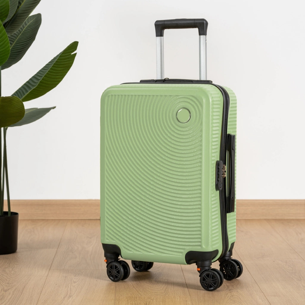 Trolley Bagaglio Mano Rigido 54x33x22 Piccolo Ultraleggero Valigia In Abs Con 4 Ruote Rimovibili Manico Chiusura Di Sicurezza Per Compagnie Low Cost Economy Zaino Da Viaggio Salvia