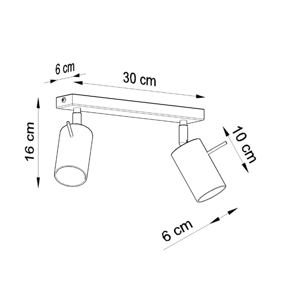 Faretto soffitto Torque 2 luci cromato GU10 Pure Lume