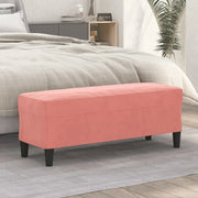 Panca-Sgabello rosa 100x35x41 cm in Velluto