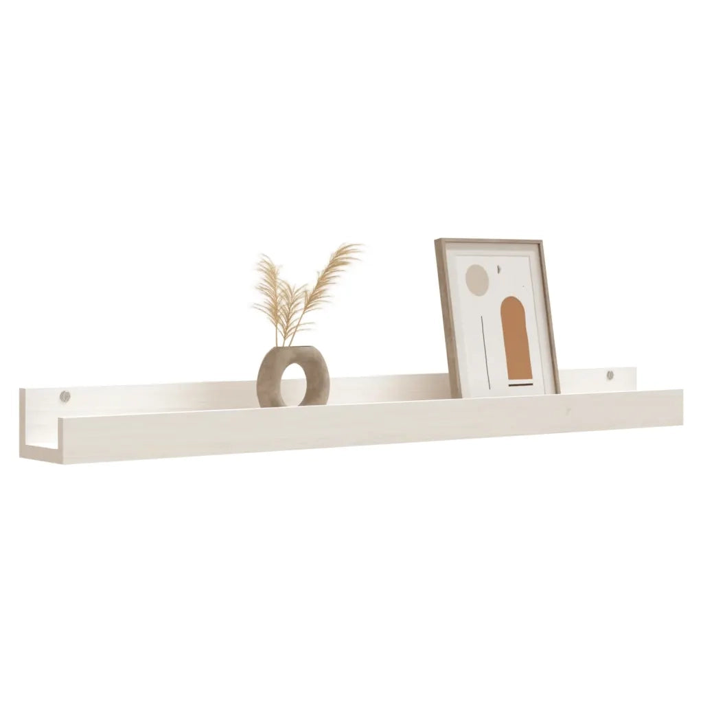 Mensole da Parete 2 pz Bianco 110x12x9cm Legno Massello di Pino cod mxl 32786