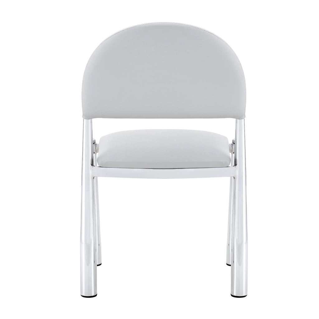 SEDIA da pranzo Set da 2 pezzi 80 cm in PU grigio chiaro con gambe in metallo