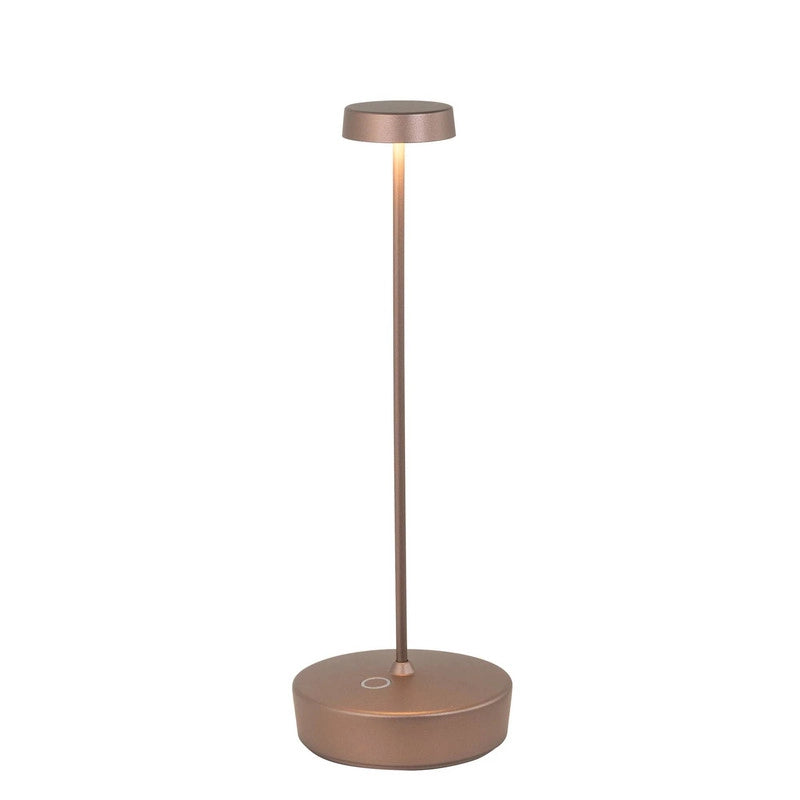 Lampada a led da tavolo Swap bronzo opaco ricaricabile e dimmerabile con batteria fino a 12 ore