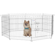 Recinto per cani pieghevole 8 pezzi con porta ¨C zephmum ¨C grigio 63x60 cm