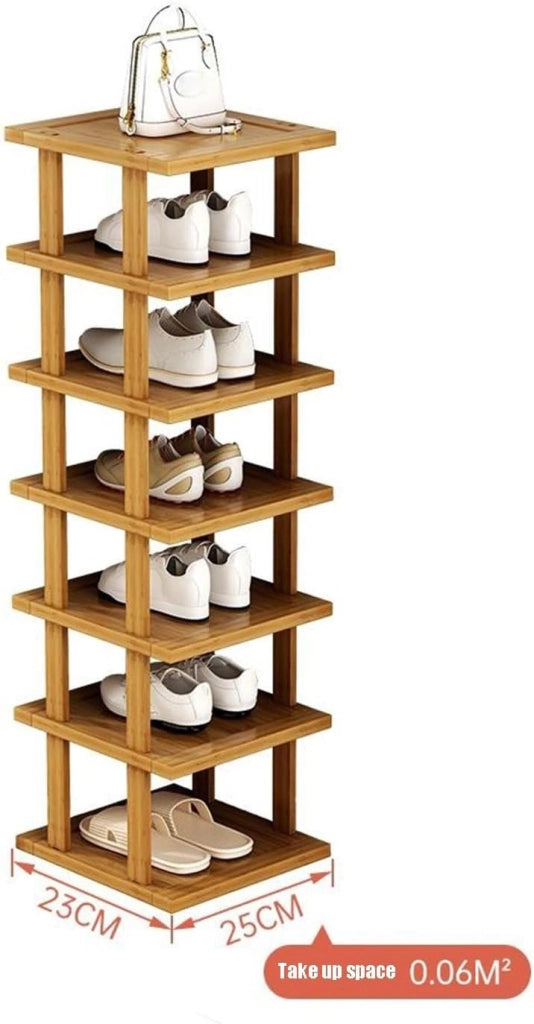 scarpiera Scarpiera in bambù, scarpiera per spazi ristretti, ripiani per scarpe verticali, organizer per scarpe impilabile, per corridoio, camera da letto, ingresso, guardaroba, volume elevato, f