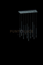 SOSPENSIONE MULTIPLA TUBIC 10 NERO 3000k 4760lm 70w DIMMERABILE BASE RETTANGOLARE