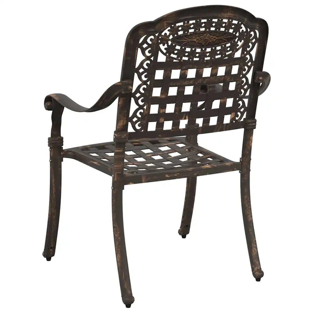 Sedia da Giardino 2 pz | Sedie da Esterno Bronzo 55 x 56,5 x 91cm Alluminio