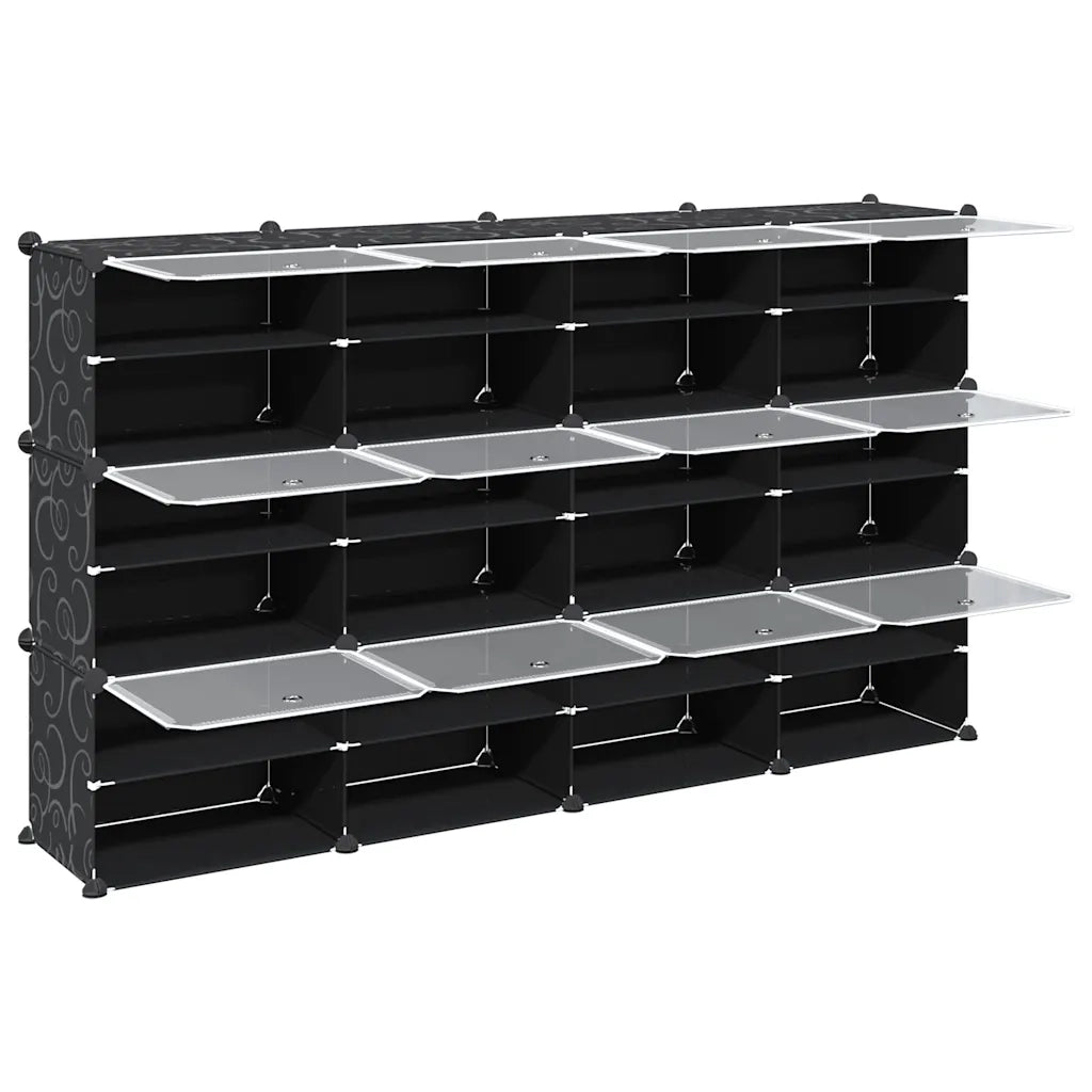 Organizzatore Portaoggetti con 12 Cubi e Ante Trasparenti in PP 4019578