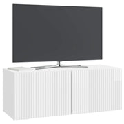 Mobile Porta TV da Muro Bianco Lucido 78,5 x 31 x 30 cm 898549