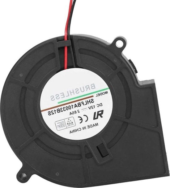 Ventilatore radiale a doppio cuscinetto a rulli 12 V DC ventilatore a ventola senza asse - ventilatore di raffreddamento blower turbo centrifugo per BBQ - 97 * 97 * 32 mm - 2 pin.