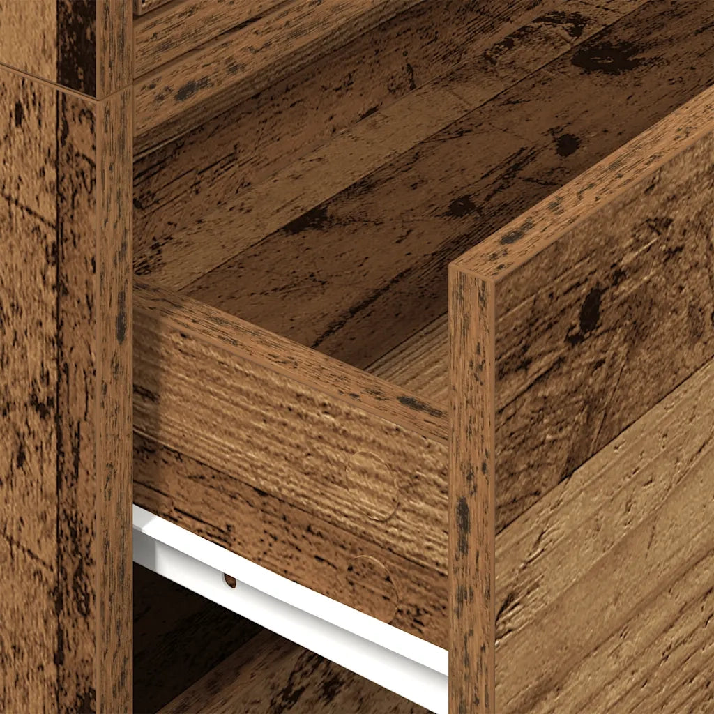 Armadi con 2 Cassetti 2 pz Legno Antico 60x31x40 cm Truciolato 858836