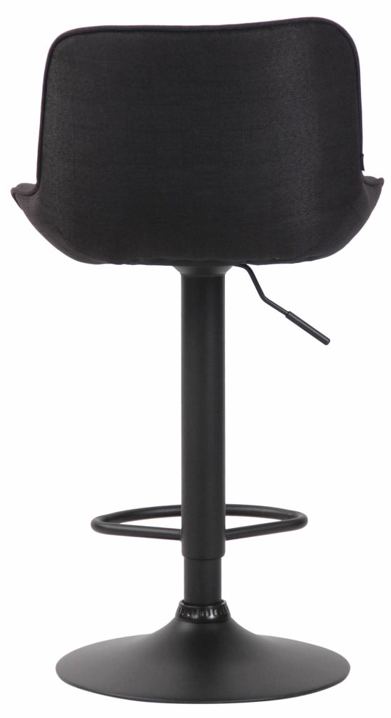 Set di 2 sgabelli da bar Lentini in tessuto nero,nero