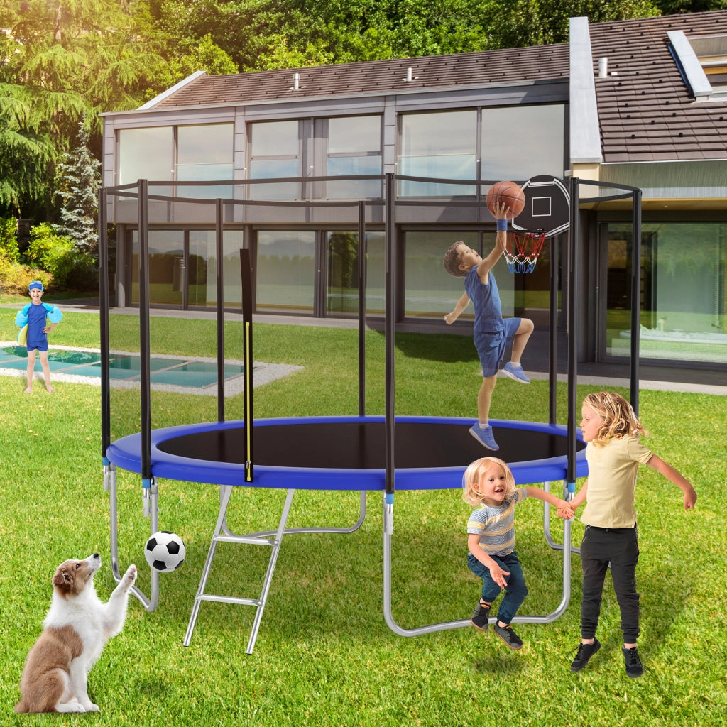 Trampolino da giardino 366 cm ¨C zephmum ¨C robusto per adulti e bambini