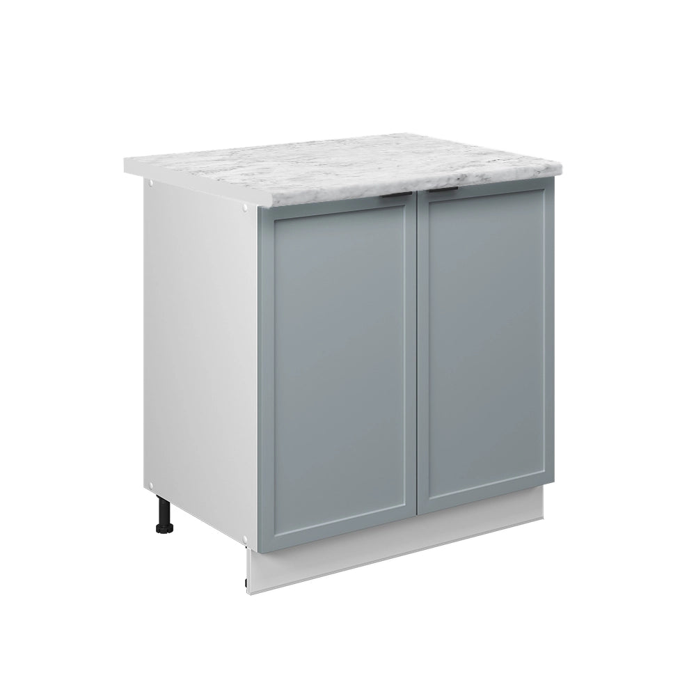 Mobile lavello cucina Fame-Line Blu-grigio chiaro/Bianco 80 cm con ripiano, PL Marmo Vicco