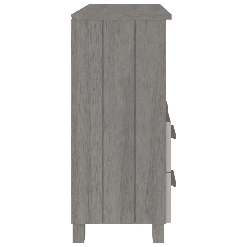 Buffet credenza cassettiera armadio mobile contenitore organizer cucina soggiorno colore chiaro 85 x 35 x 80 cm legno massello di pino grigio 02_0032160