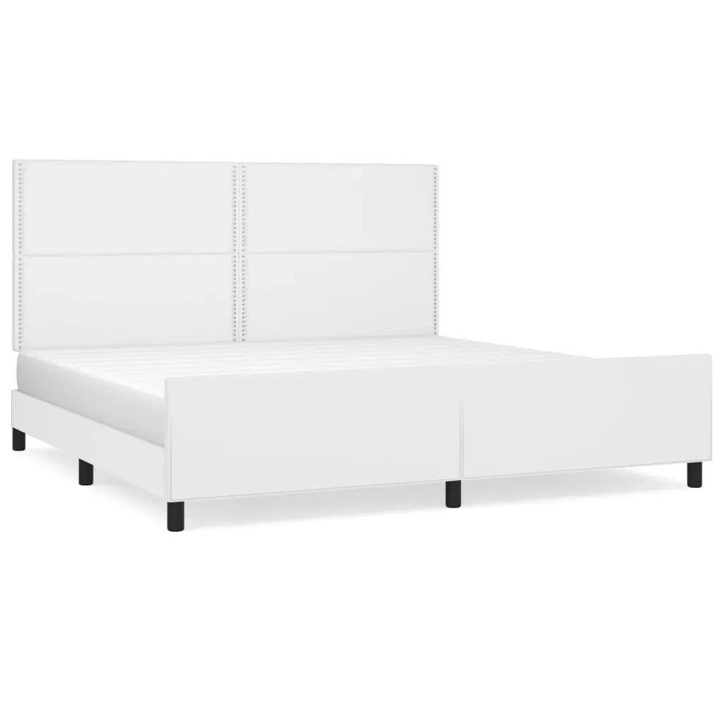 Giroletto con Testiera Bianco 200x200 cm in Similpelle cod mxl 63741