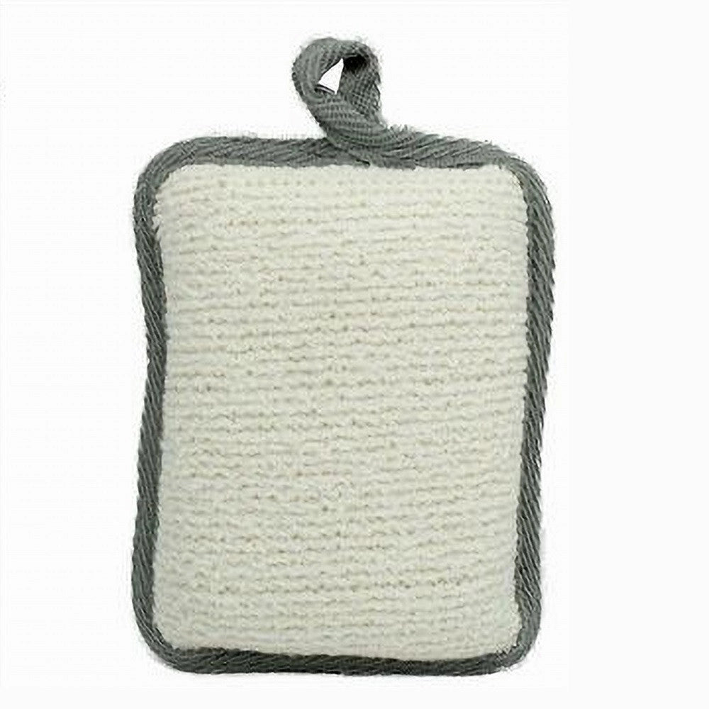 Trade Shop - Spugna Doccia Esfoliante Bagno Per Cura Corpo Bombata 13x9.5x4.5 Cm Grigio 79653 -