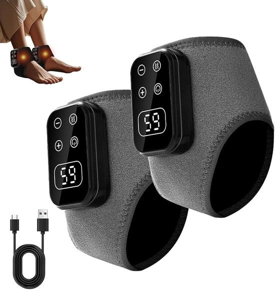 Due pezzi di Massaggio Avanzato per Rinnovo del Piede, 3-in-1 Cintura Calda per Piede e Gamba, Massaggio del Piede con Tecnologia Tripla per Gamba, 3 Velocità e 5 Temperature, Massaggio del Piede Portatile per Uso in Casa e Viaggio