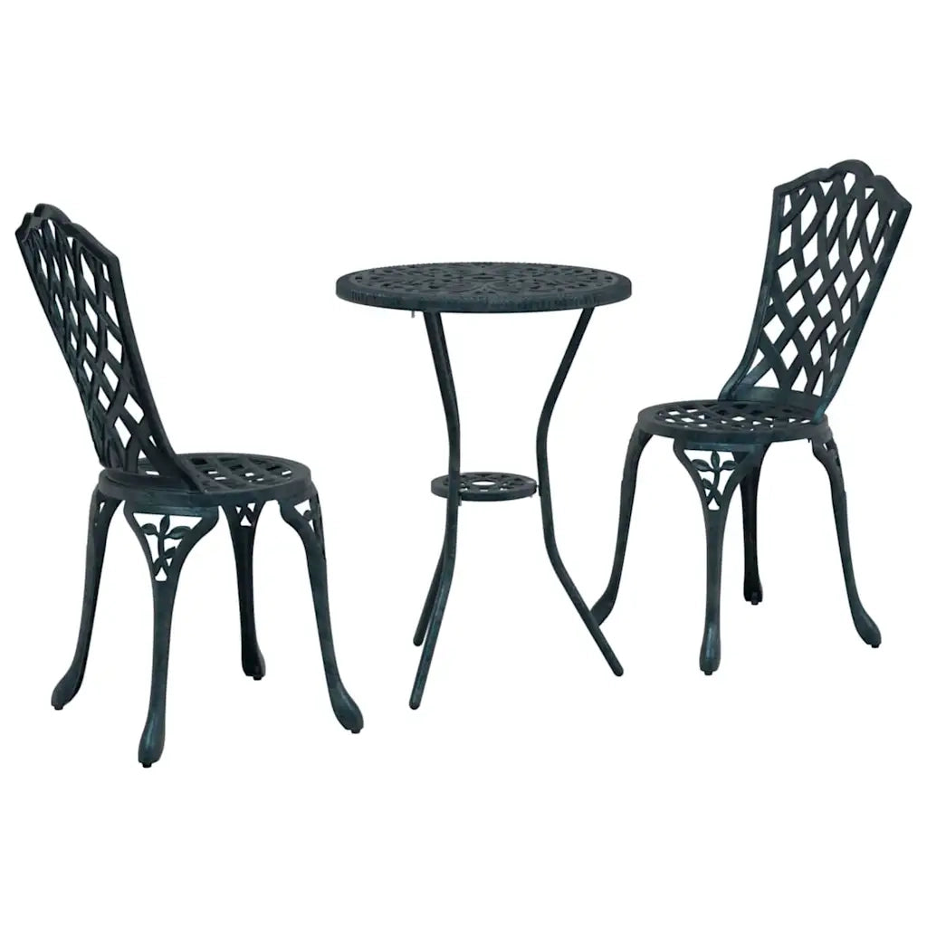 Set Bistro da Giardino 3 pcs Verde Alluminio 42002393