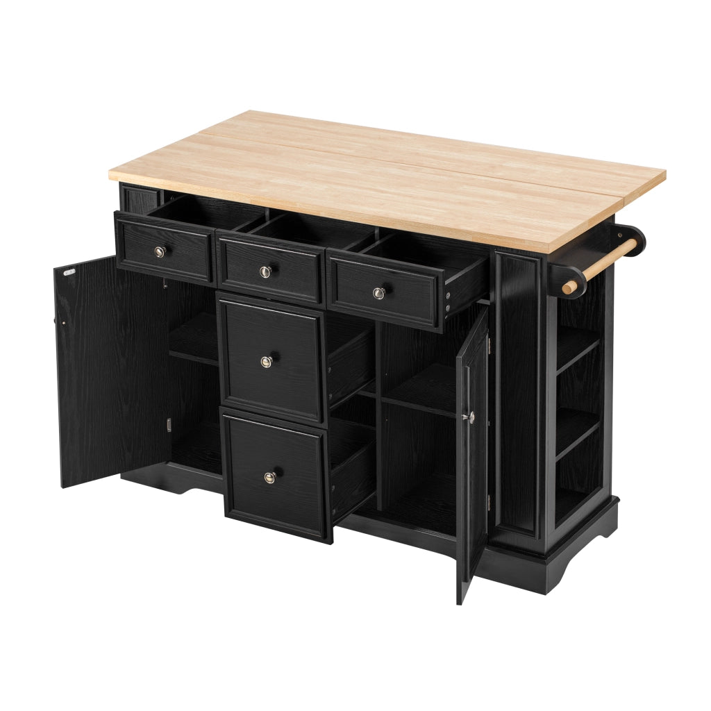 Isola Cucina Allungabile con Cassetti e Prese ¨C MINIMAL ¨C Nero