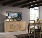 Credenza madia buffet moderna mod Eva in legno di frassino color naturale